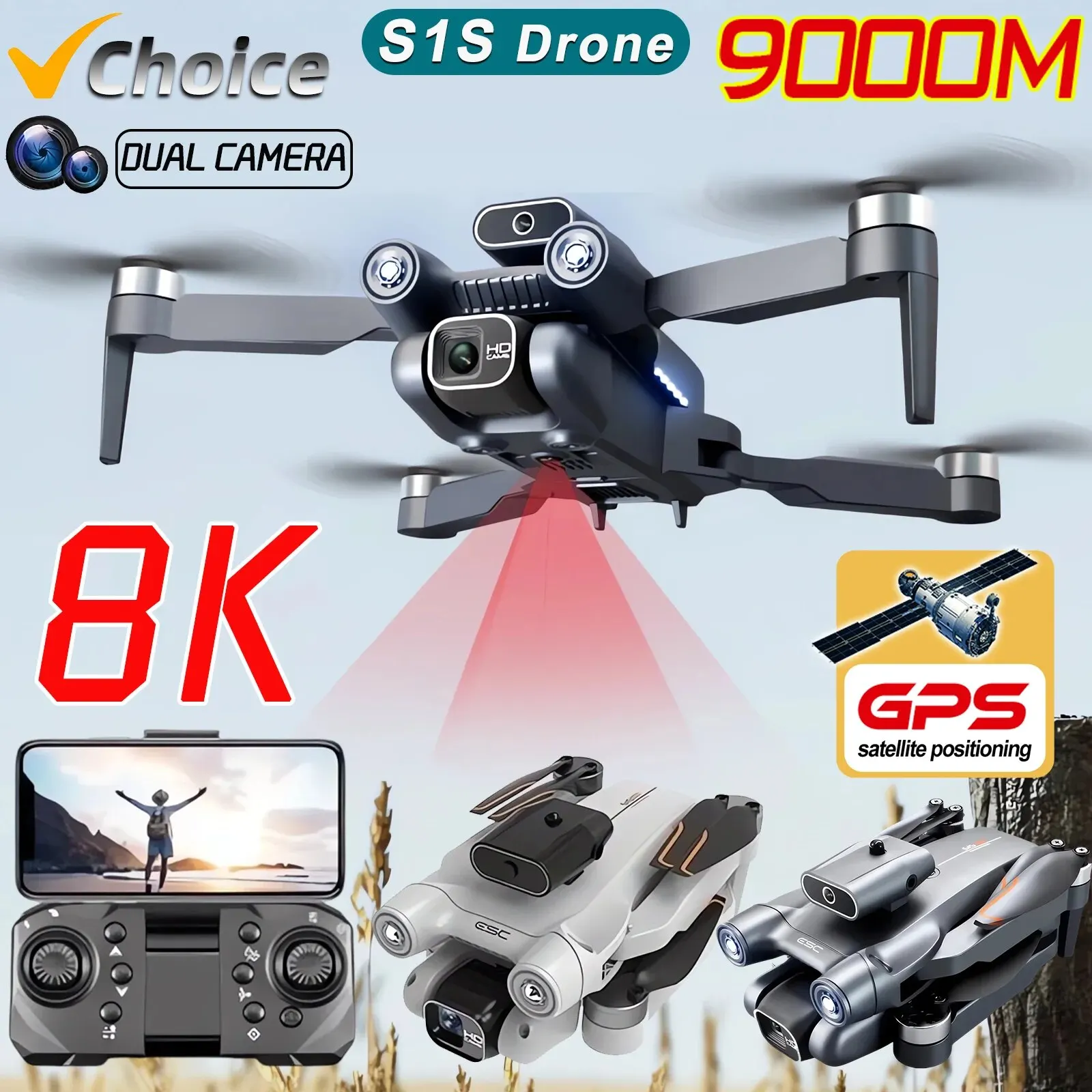 Yeni S1S 5G GPS Drone kamera 8 - Drone Kit Professional incelemesi ve fiyatı