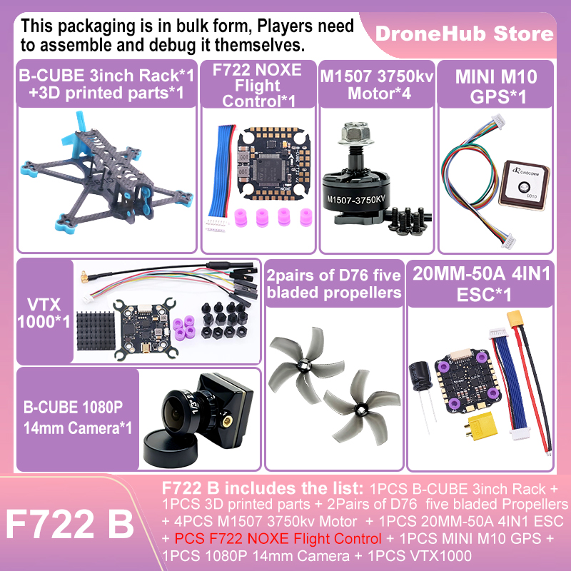 B-CUBE 3 inç FPV Drone Çerçeve - Drone Kit Octocopter incelemesi ve fiyatı